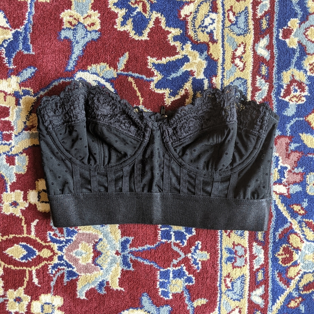 Urban Outfitters Corset Lingerie Black Crop Top